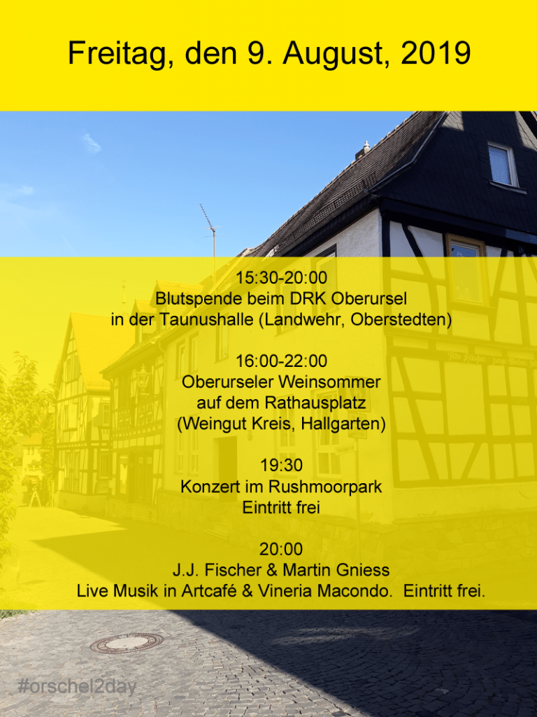 Freitag, den 9. August, 2019