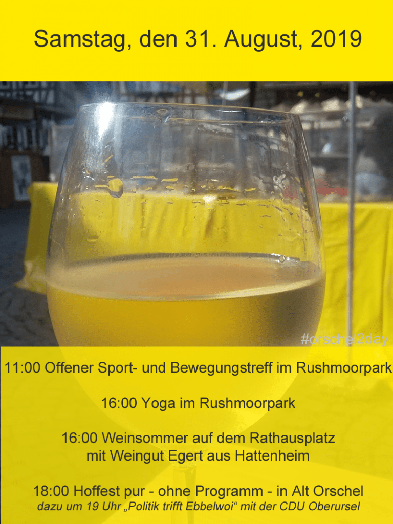 Samstag, den 31. August, 2019