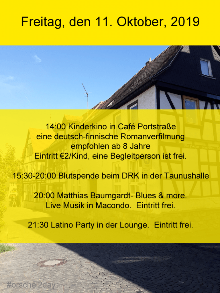 Freitag, den 11. Oktober, 2019