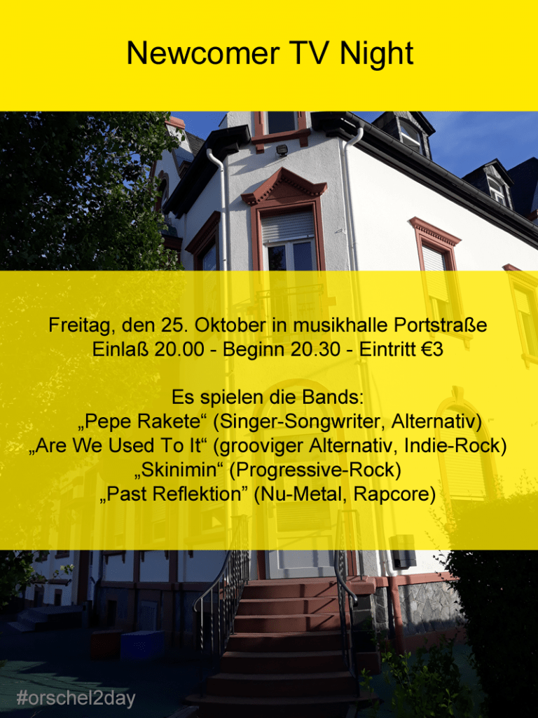 Newcomer TV Night - Freitag, den 25. Oktober, 2019