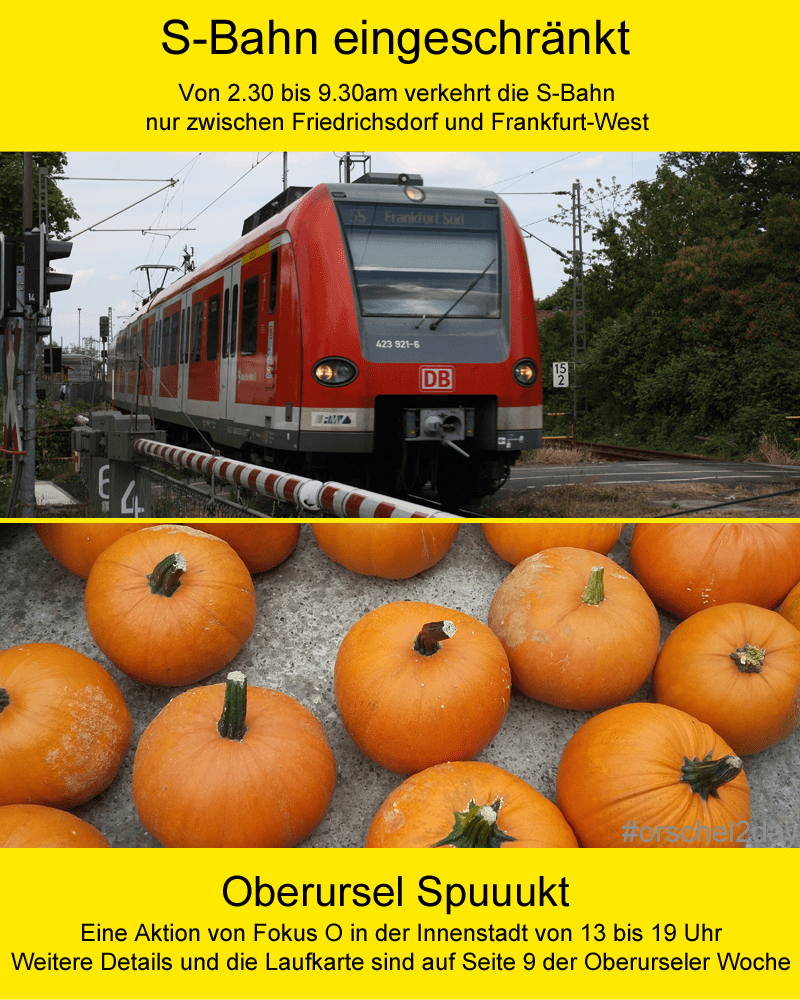 S-Bahn eingeschränkt - Oberursel spuukt