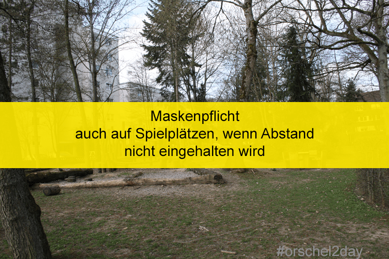 Aufenthalt im Freien: Maskenpflicht auch auf Spielplätzen, wenn Abstand nicht eingehalten wird
