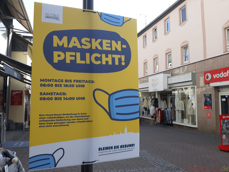 Maskenpflicht in der Stadtmitte