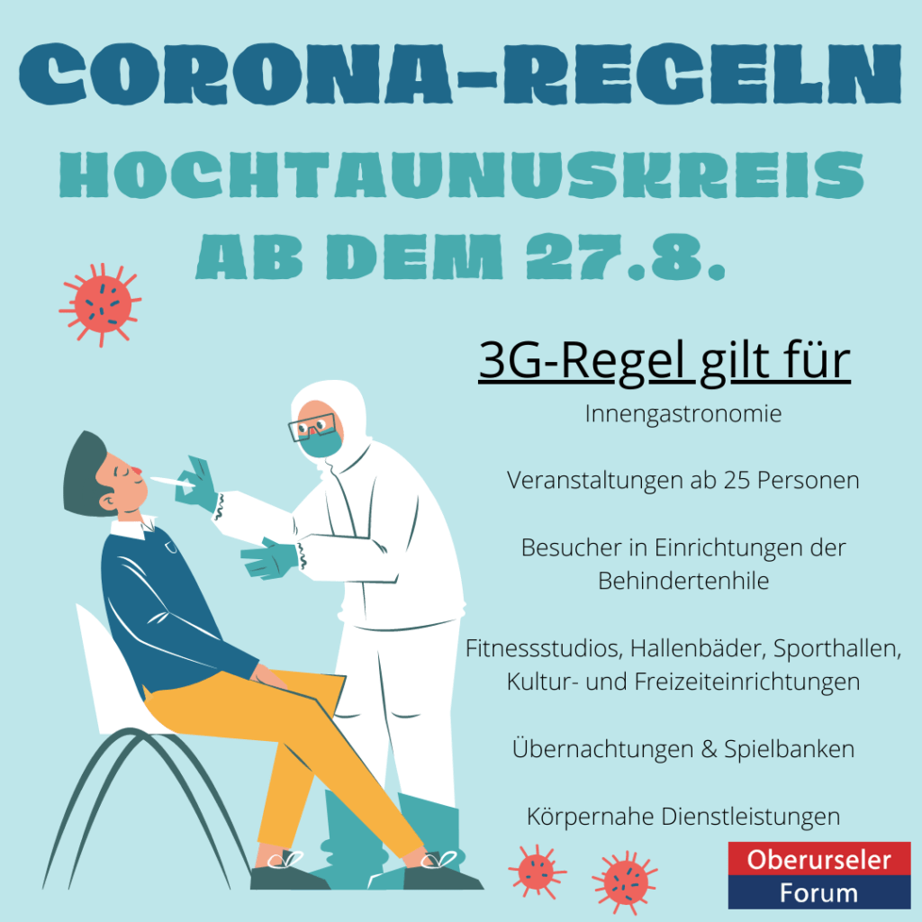 Corona Regeln ab dem 27.8. im Hochtaunuskreis