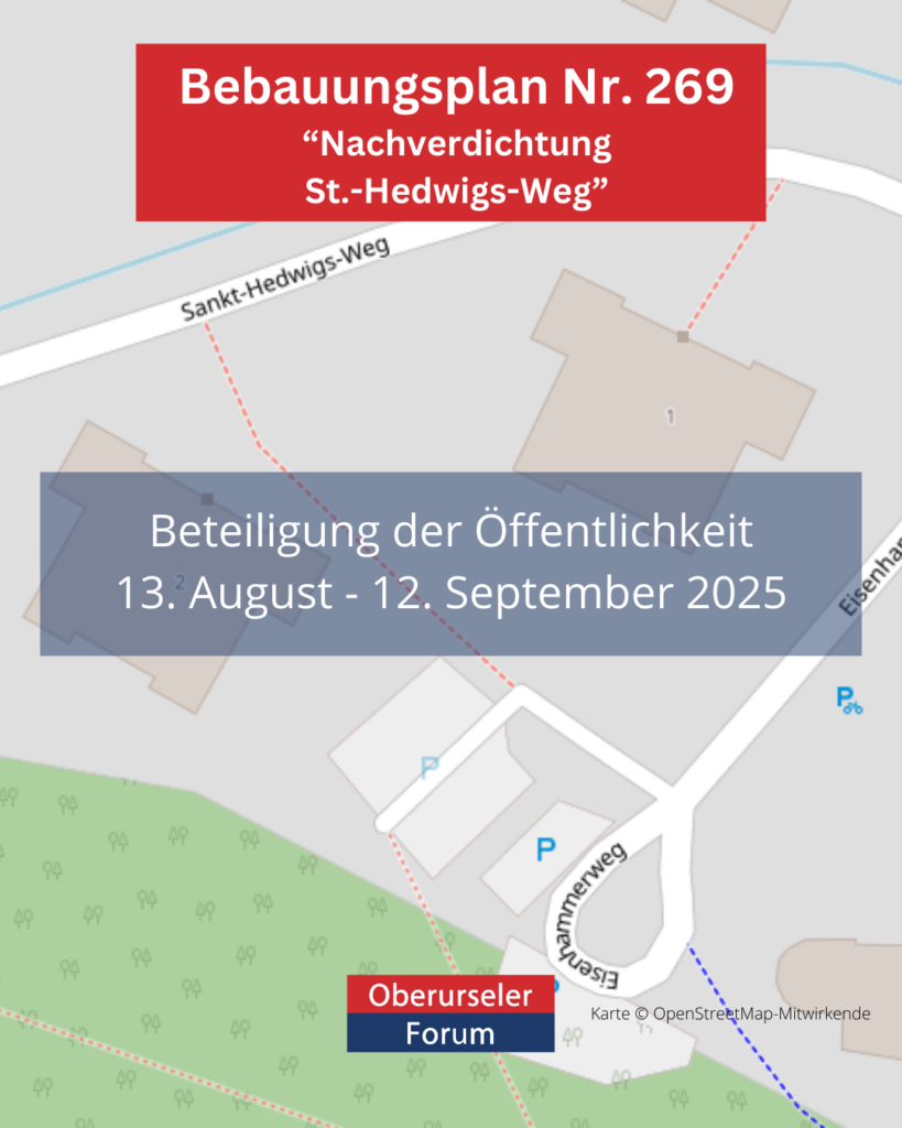 Bebauungsplan Nr. 269 „Nachverdichtung St.-Hedwigs-Weg“ offengelegt