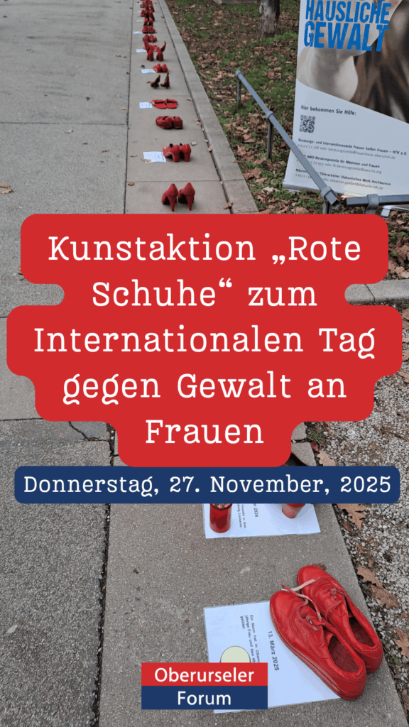 Kunstaktion „Rote Schuhe“ zum Internationalen Tag gegen Gewalt an Frauen