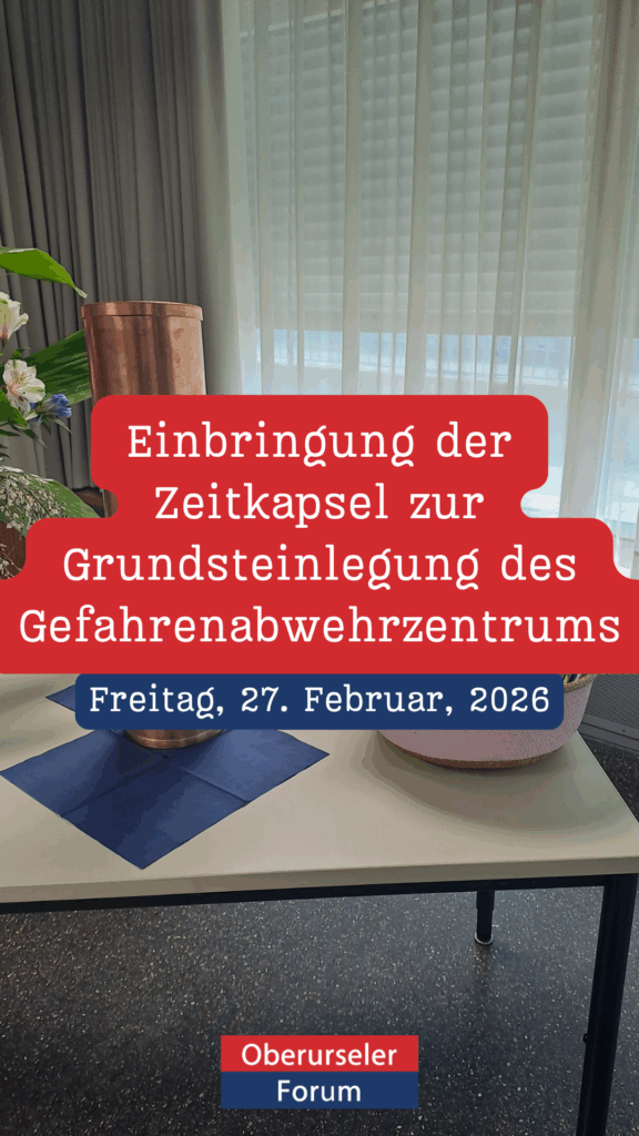 Einbringung der Zeitkapsel zur Grundsteinlegung des Gefahrenabwehrzentrums