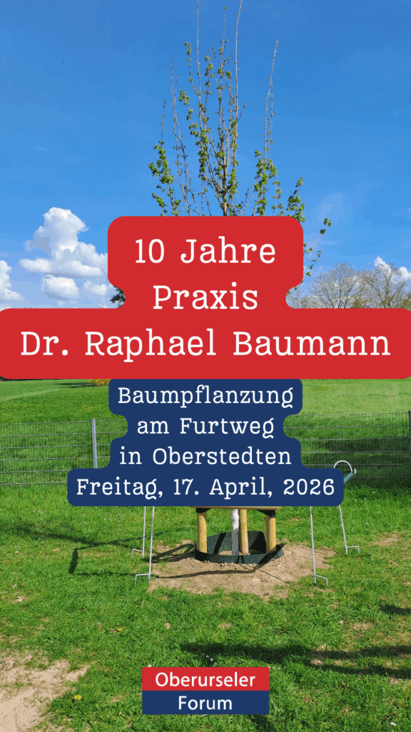 Praxis Dr. Raphael Baumann - Baumpflanzung am Spielplatz zum 10. Praxisjubiläum